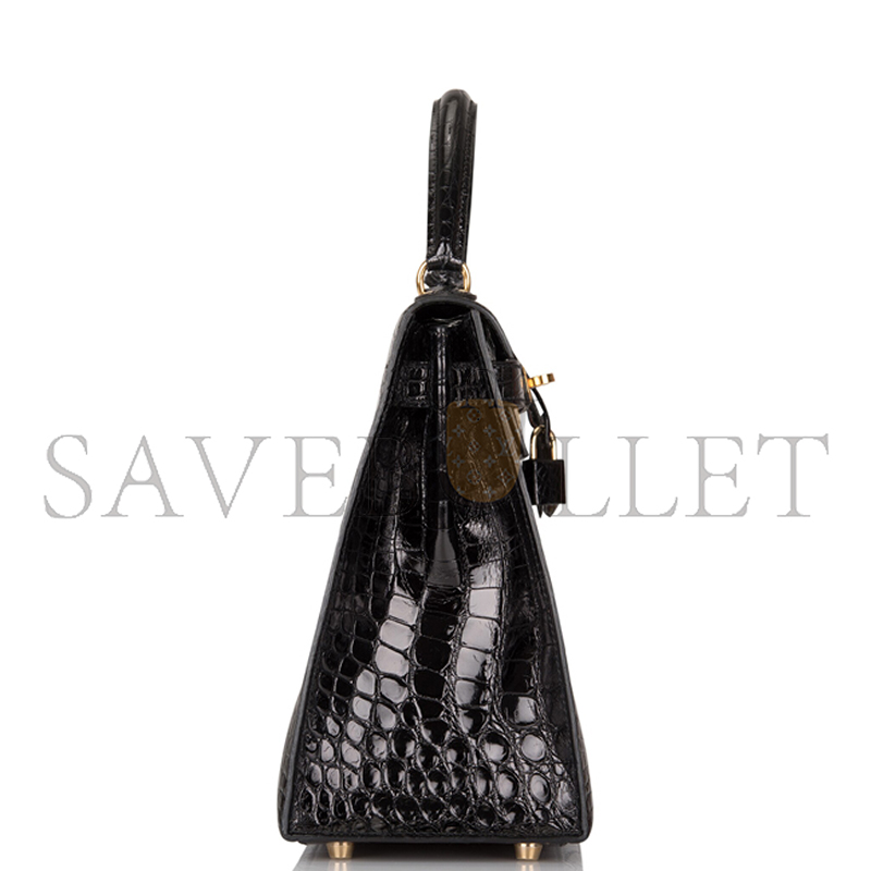 HERMÈS MASTER A SHINY ROSE SCHÉHÉRAZADE NILOTICUS CROCODILE SELLIER KELLY 28 WITH GOLD HARDWARE (28*22*10cm) 